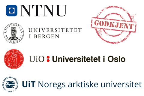 Logoer: NTNU, UiB, UiO og UiT